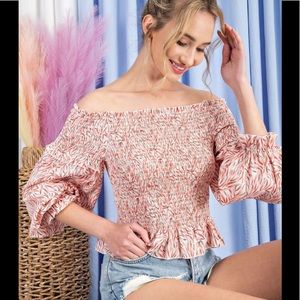 Watercolor bubble sleeve top